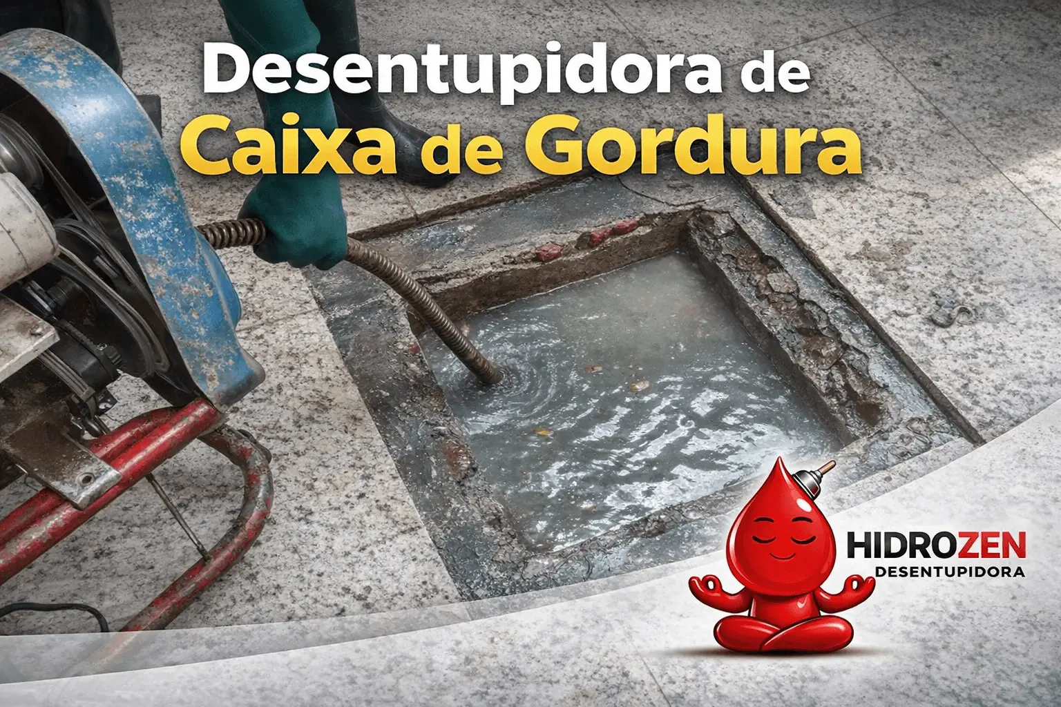 Serviço de limpeza e desentupimento de caixa de gordura da Hidrozen
