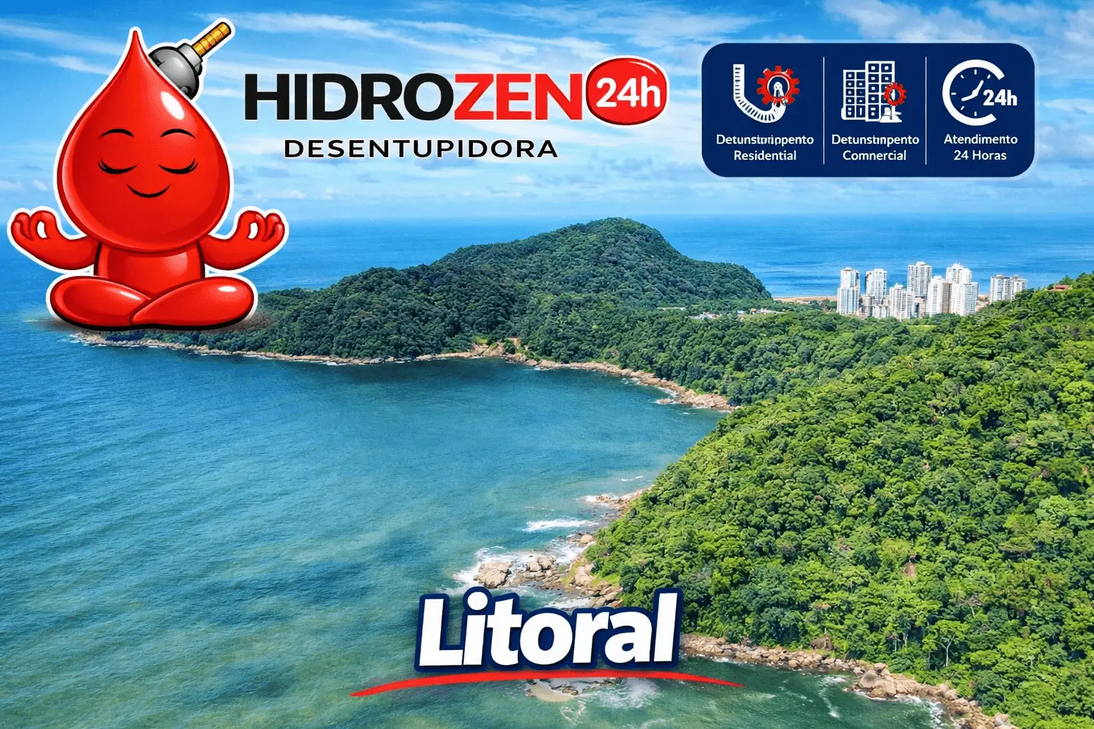 Desentupidora Hidrozen atendendo no litoral de São Paulo