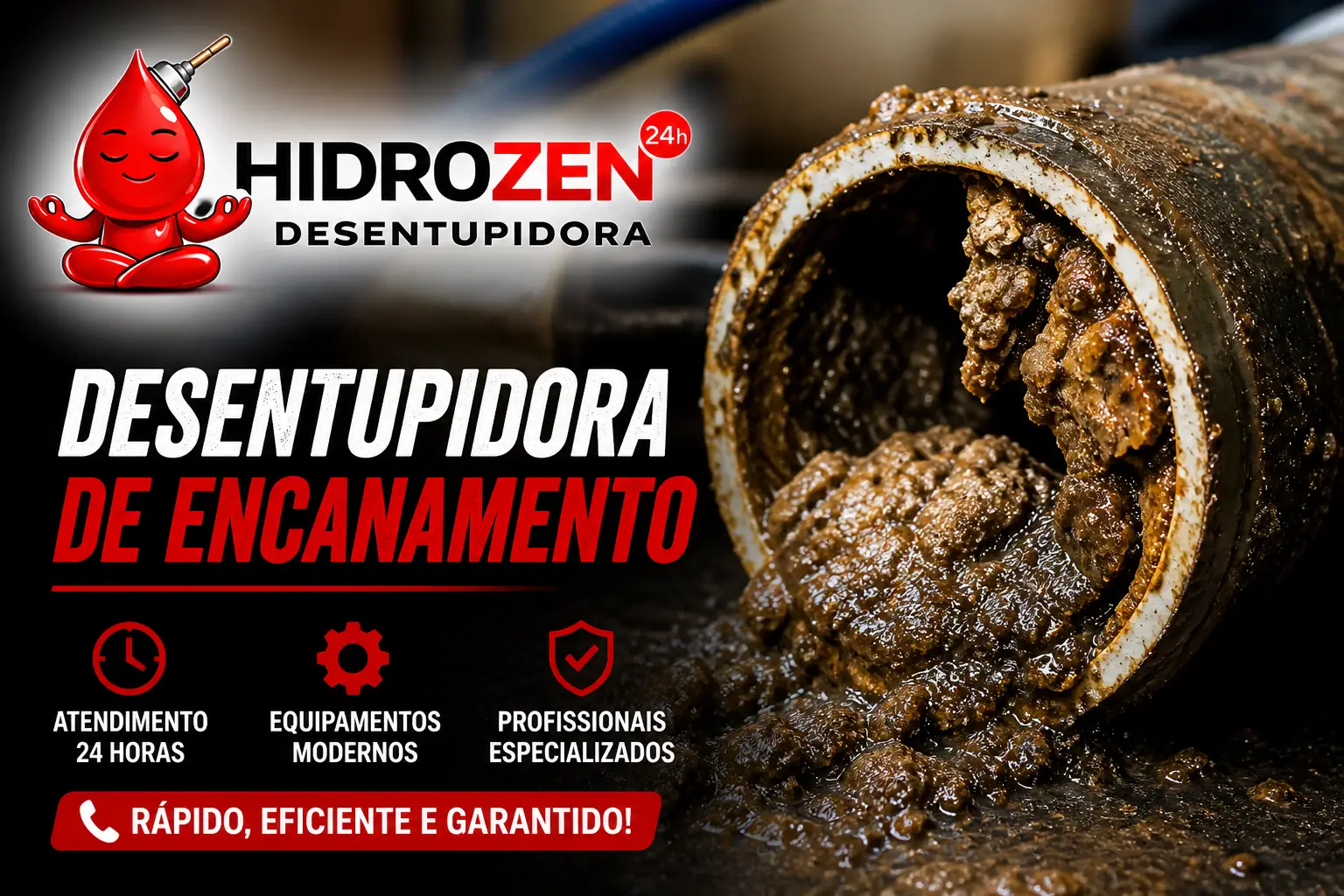 Hidrojateamento e limpeza de tubulações