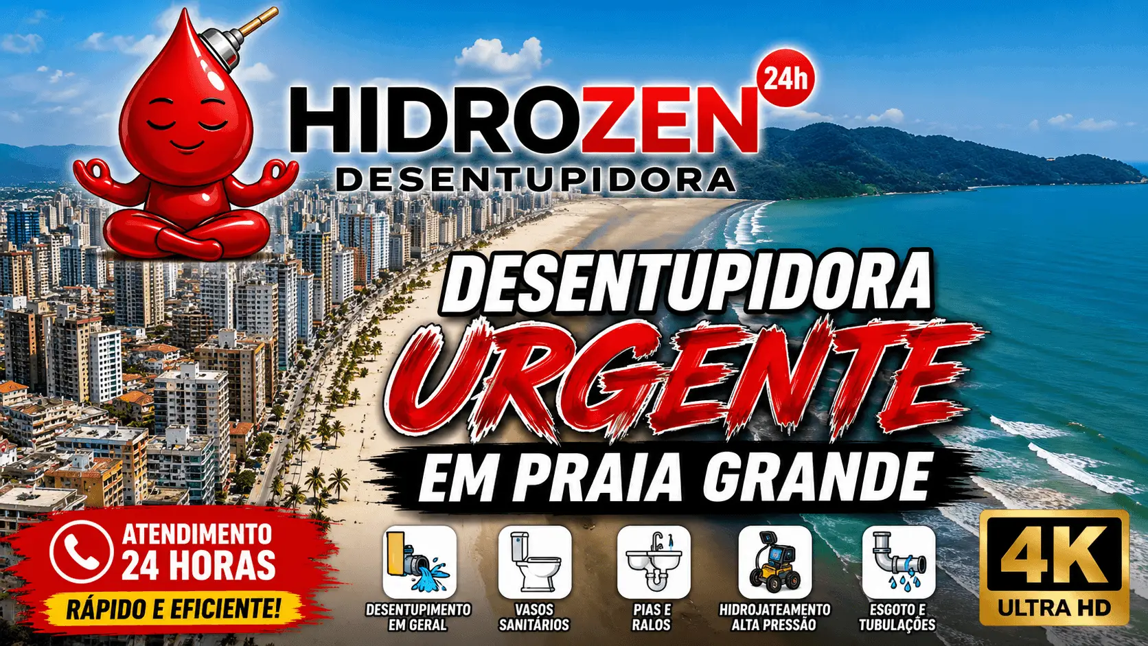 desentupidora urgente em praia grande