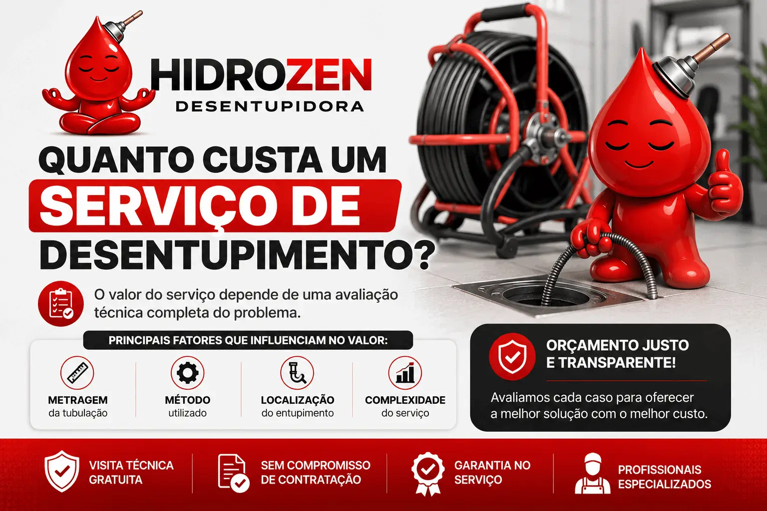 Imagem da página Quanto custa um serviço de desentupimento da Hidrozen