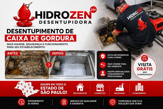 Desentupidora de caixa de gordura
